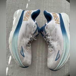 Hoka White and Blue Athletic Shoes